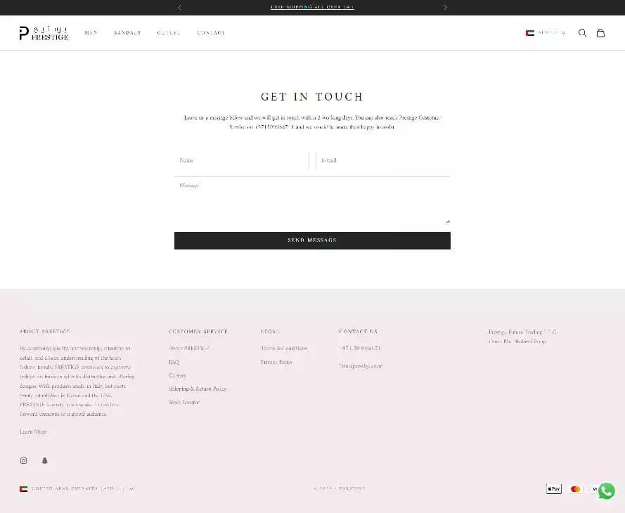 Prestige web store